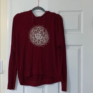 Maroon mandala hooded shirt
